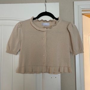 ❣️GONE TOMORROW❣️ Cream button up peplum blouse